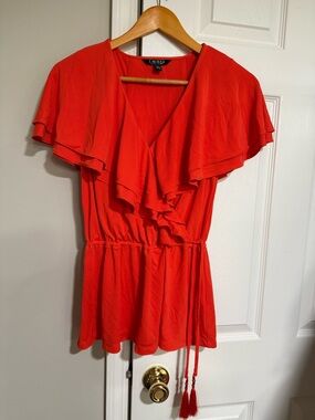 Ralph Lauren Orange-Red Knit Top
